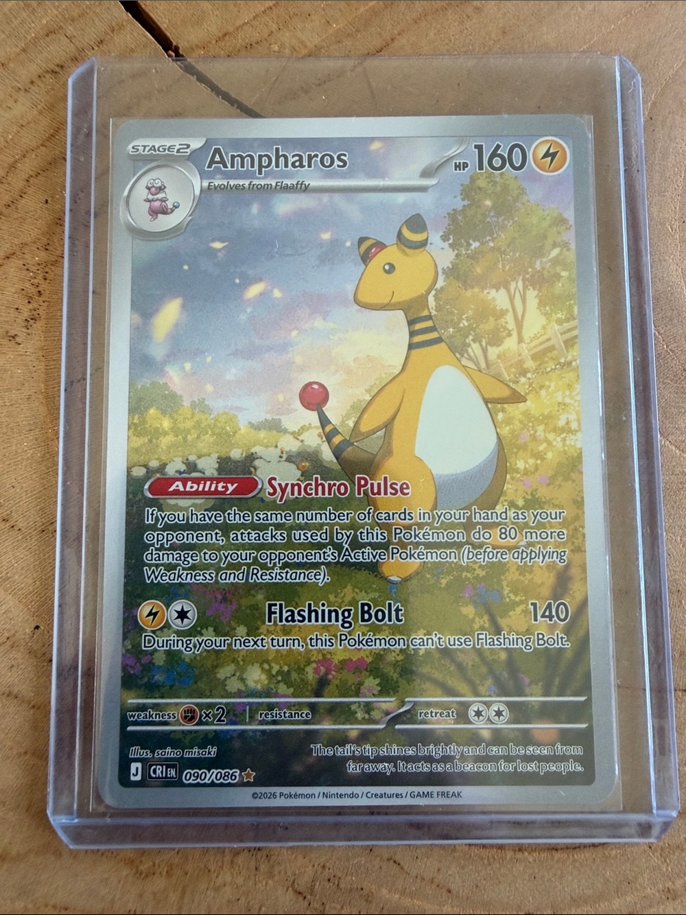 Ampharos IR 090 from Chaos Rising